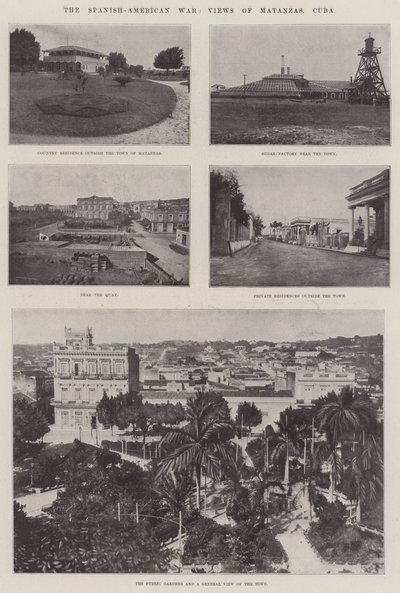 La guerre hispano-américaine, vues de Matanzas, Cuba (gravure) - English School