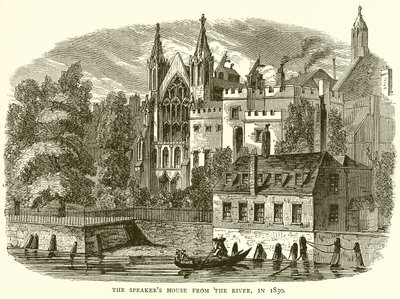 La maison du président depuis la rivière, en 1830 - English School