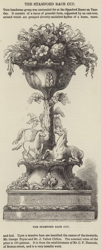 La coupe de course de Stamford (gravure) - English School