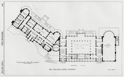 Le "Star and Garter," Richmond (gravure) - English School