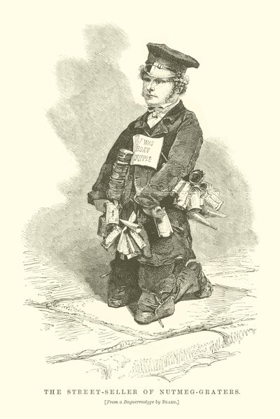 Le vendeur ambulant de noix de muscade (gravure) - English School