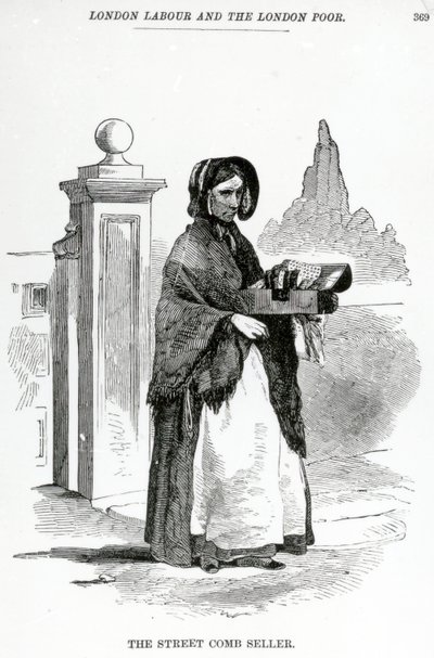 Le vendeur de peignes de rue, vers 1840 - English School