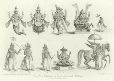 Les Dix Avatars ou incarnations de Vishnu - English School