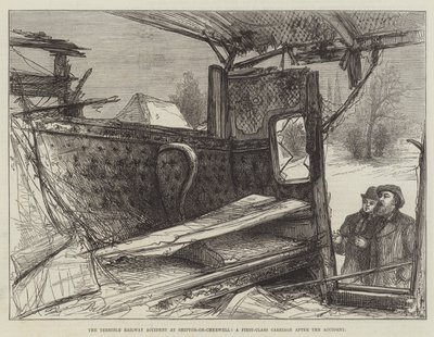 Le terrible accident ferroviaire à Shipton-on-Cherwell, une voiture de première classe après l