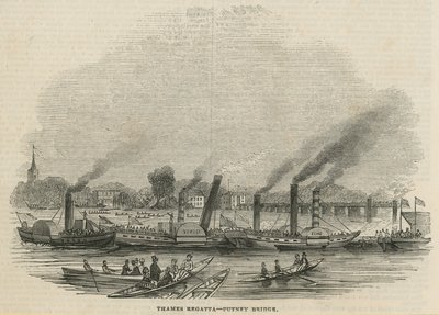 Régate sur la Tamise au pont de Putney - English School