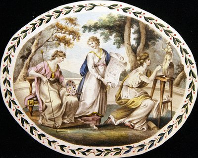 Les Trois Muses des Arts, vers 1790 - English School