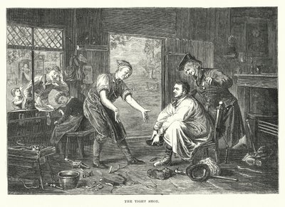 La chaussure serrée (gravure) - English School