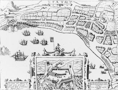 La Ville et la Plateforme de Fayall conquises par le très honorable Comte de Cumberland, 2 septembre 1589 - English School