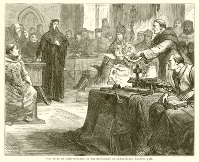 Le Procès de John Wycliffe au Monastère des Blackfriars, Londres, 1382 - English School