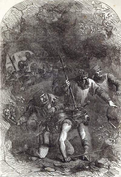 Les Troupes de Lord Montacute dans le Passage Souterrain, illustration de 