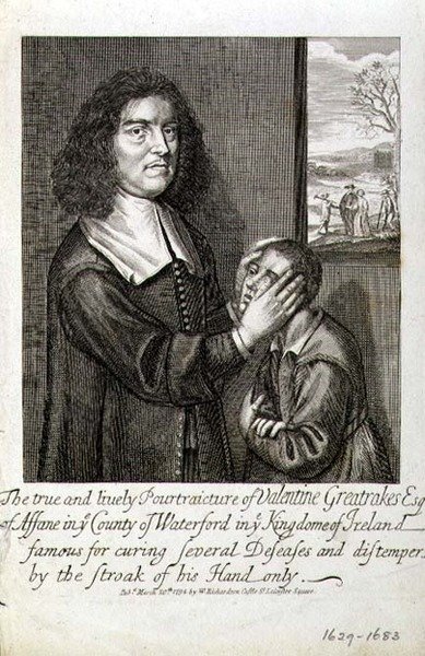 La véritable et vivante caricature de Valentine Greatrakes Esq. (1629-1683) - English School