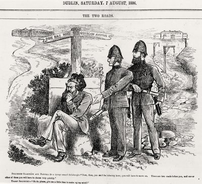 Les deux chemins, illustration, pub. 7 août 1886 - English School