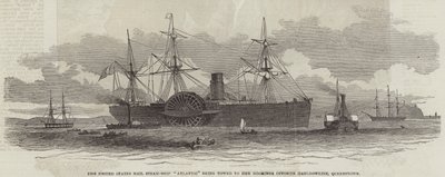 Le paquebot postal des États-Unis "Atlantic" remorqué jusqu