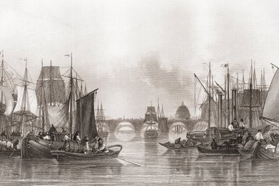 Le Bassin Supérieur, Pool of London, River Thames, Londres, Angleterre - English School