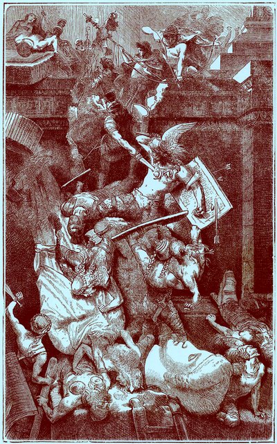 Les Vandales à Rome, illustration de The Illustrated History of the World, publiée vers 1880 - English School