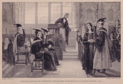 Le vice-chancelier conférant le diplôme de bachelier en théologie, Oxford, 1842 - English School
