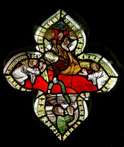 La Vierge laisse sa ceinture à Saint Thomas lors de son Assomption, c.1325-50 - English School