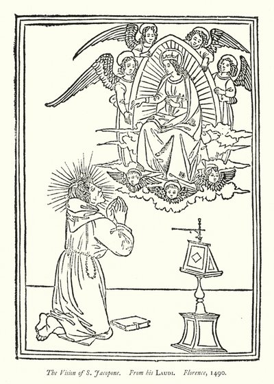 La vision de Saint Jacopone, de ses Laudi, Florence - English School