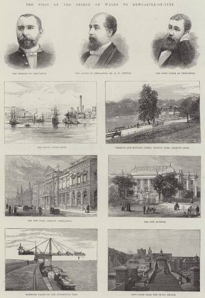 La visite du prince de Galles à Newcastle-on-Tyne (gravure) - English School