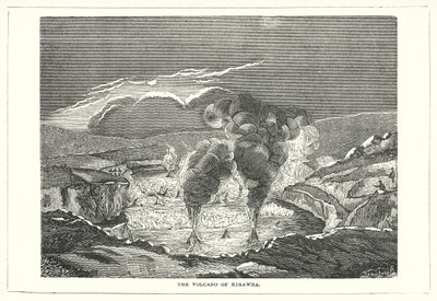 Le volcan de Kirawra (gravure) - English School
