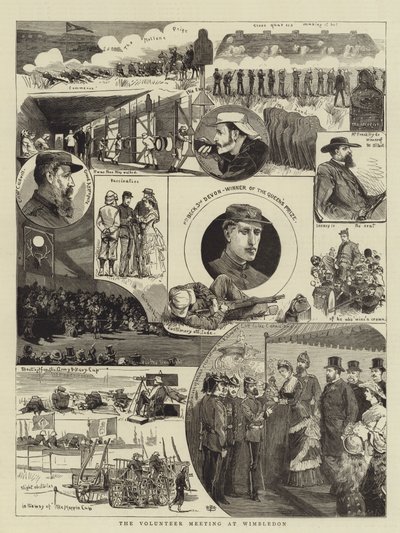 La réunion des volontaires à Wimbledon (gravure) - English School