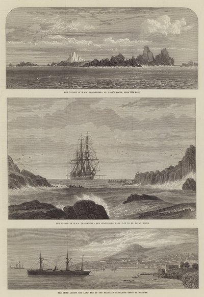 Le voyage du HMS Challenger, les rochers de Saint-Paul, vus de l
