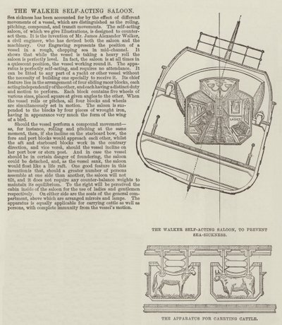 Le salon auto-agissant Walker (gravure) - English School