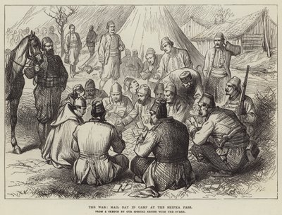 La guerre, jour de courrier au camp du col de Shipka - English School