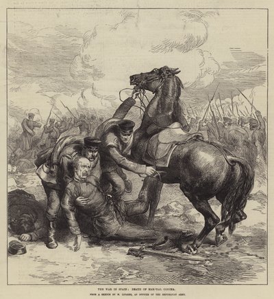 La guerre en Espagne, mort du maréchal Concha - English School
