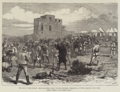 La guerre au Soudan, camp du quartier général, à l