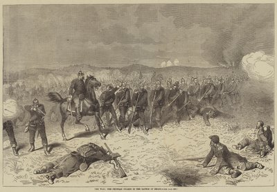 La guerre, les gardes prussiens à la bataille de Sedan (gravure) - English School