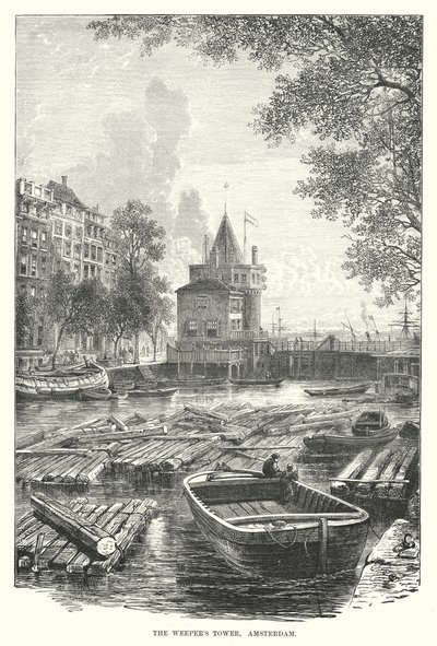 La tour des pleureuses, Amsterdam (gravure) - English School