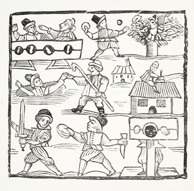 Le voyageur gallois, ou Le Gallois malheureux par Humphrey Cornish, illustration de Chap-books du XVIIIe siècle par John Ashton, pub. 1882 - English School