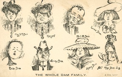 La famille Dam au complet (lithographie) - English School