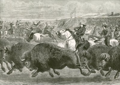 Le Wild West à la Grande Exposition Américaine - chasse au bison et au wapiti - English School