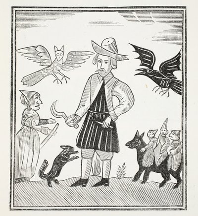 La sorcière des bois, illustration de Chap-books du XVIIIe siècle par John Ashton, pub. 1882 - English School