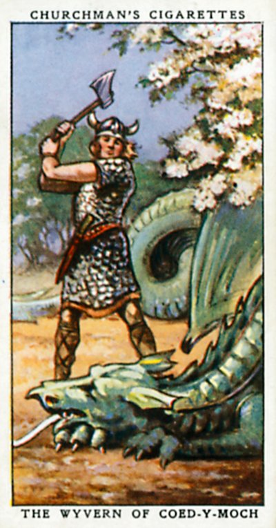 Le Wyvern de Coed-Y-Moch (lithographie couleur) - English School