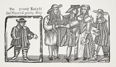 Le jeune chevalier qui a épousé la jolie Betty, illustration de Chap-books du XVIIIe siècle par John Ashton, pub. 1882 - English School