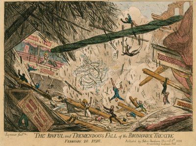 La chute terrible et effroyable du Théâtre de Brunswick, Londres, 28 février 1828 - English School