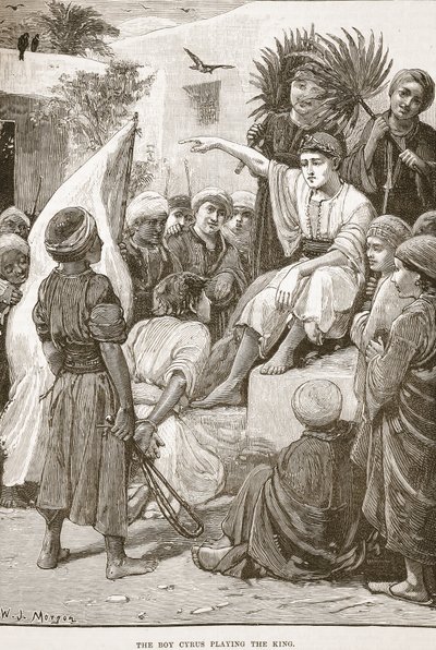 Le jeune Cyrus jouant au roi - English School