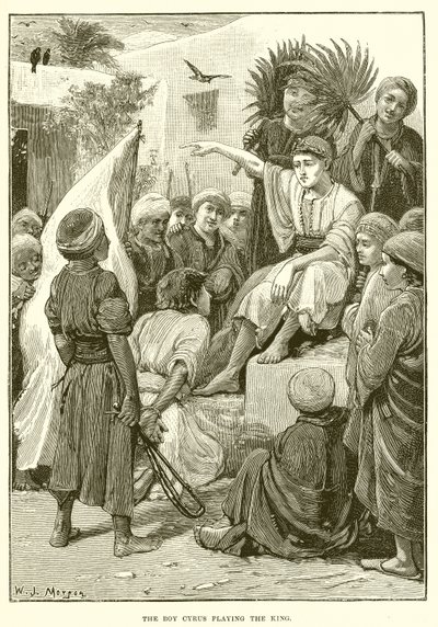 Le jeune Cyrus jouant au roi - English School