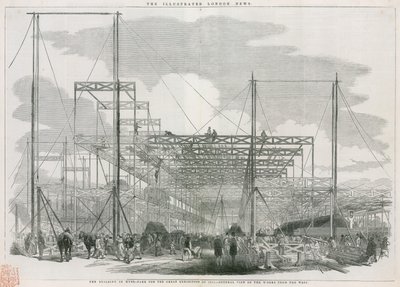 Le bâtiment à Hyde Park, Londres, pour la Grande Exposition de 1851 - English School