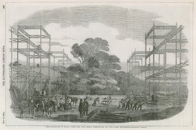 Le bâtiment à Hyde Park, Londres, pour la Grande Exposition de 1851 - English School