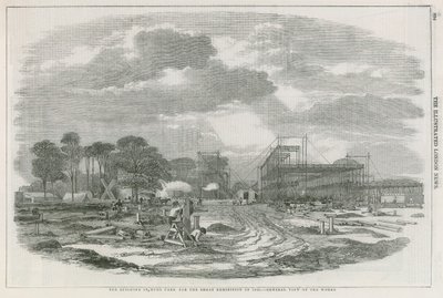 Le bâtiment à Hyde Park, Londres, pour la Grande Exposition de 1851 - English School