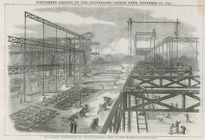 Le bâtiment à Hyde Park, Londres, pour la Grande Exposition de 1851 - English School