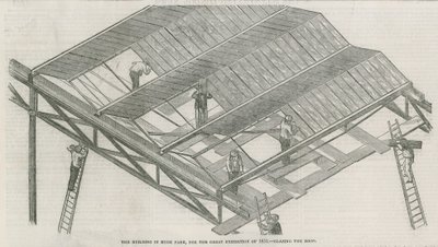 Le bâtiment à Hyde Park, Londres, pour la Grande Exposition de 1851 - English School