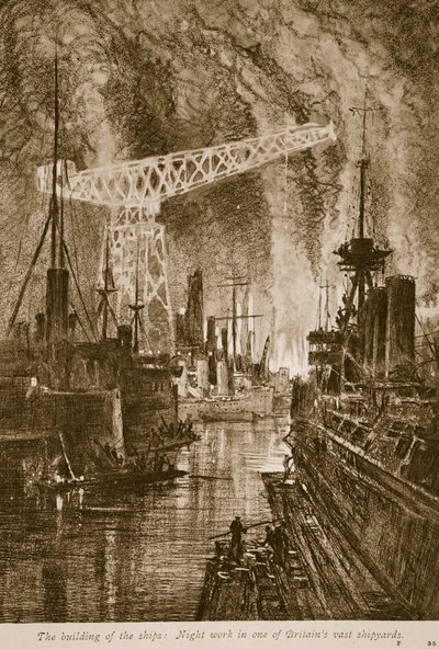 La construction des navires : travail de nuit dans l