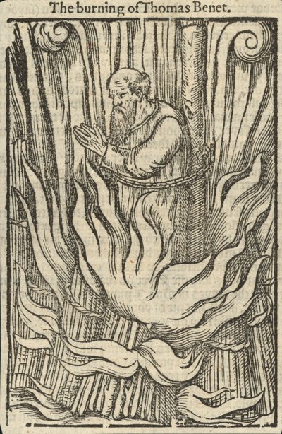 Le bûcher de Thomas Benet (gravure) - English School