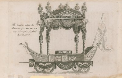 Le char sur lequel les restes de Lord Nelson ont été transportés à St Pauls - English School