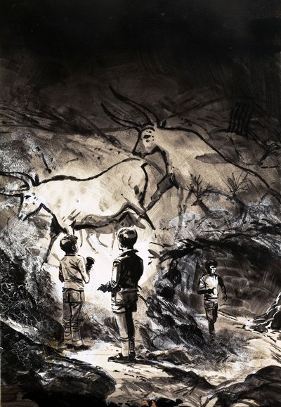 Les peintures rupestres de Lascaux près de Montignac en France - English School